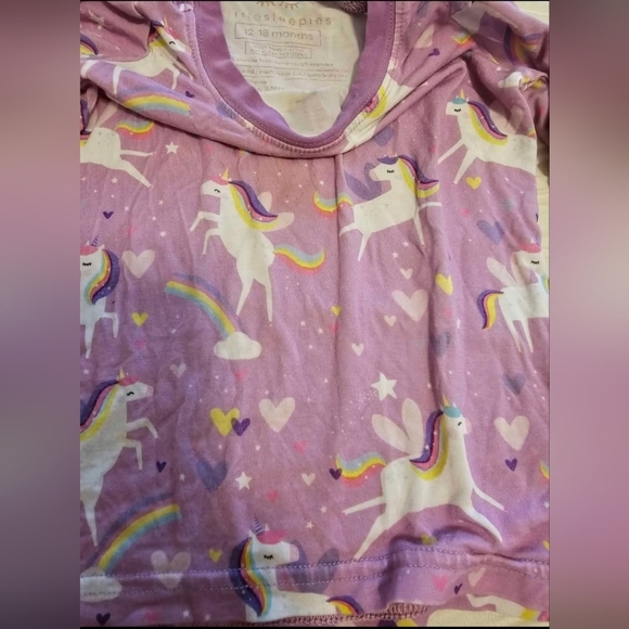 Little Sleepies Unicorn Kids Pajama Set - Lavender - Picture 3 of 4
